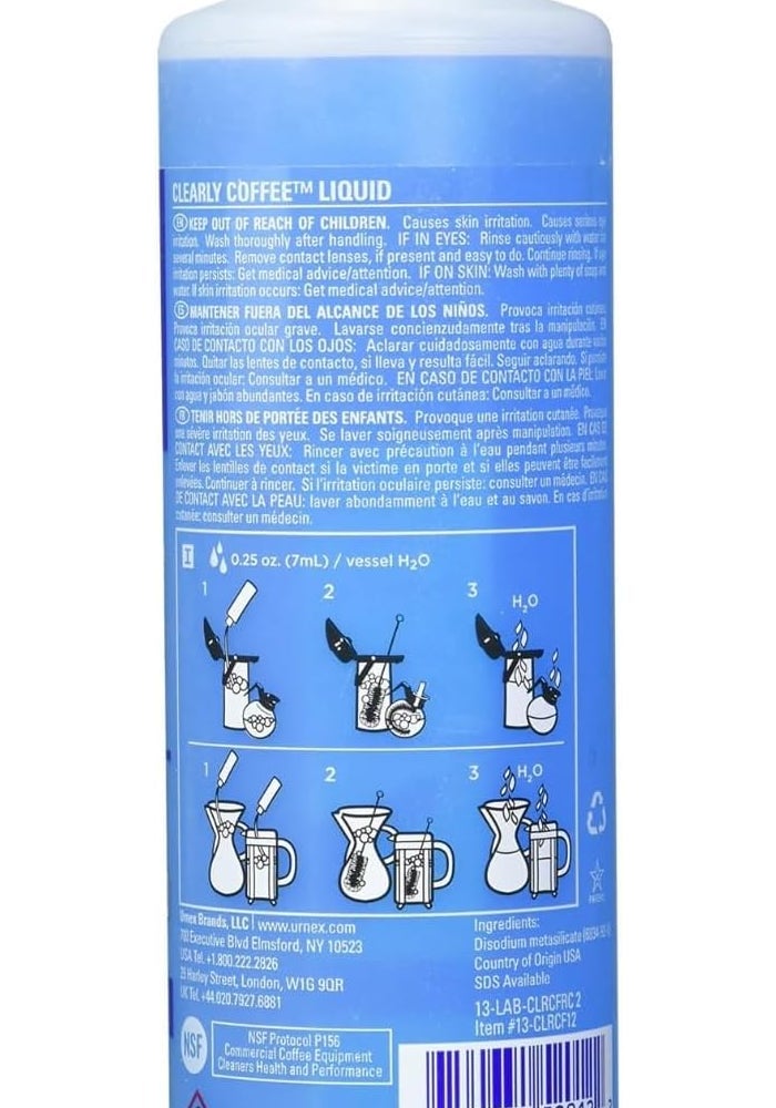 Urnex Clearly Coffee Pot Cleaner - 14oz Liquid Coffee Cleaner for Airpots and Brewers - Image 3